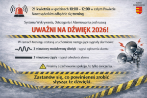 Miniaturka artykułu Pogadanka na temat zaplanowanych ćwiczeń systemu wykrywania i ostrzegania pod nazwą „Uważni na dźwięk 2026”.